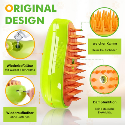 Haustierbürste mit Dampffunktion